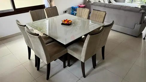 Elegant Dining Table Set with 8 Chairs
