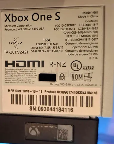 Microsoft Xbox One S Console