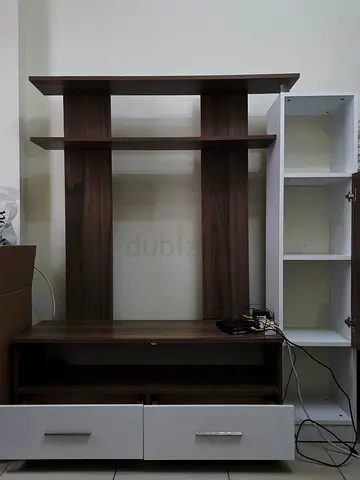 Stylish Entertainment Center with Shelves and Storage
