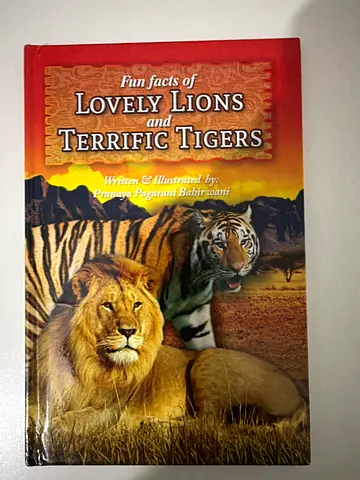 Fun facts of lions and terrific tigers learning book for kids
