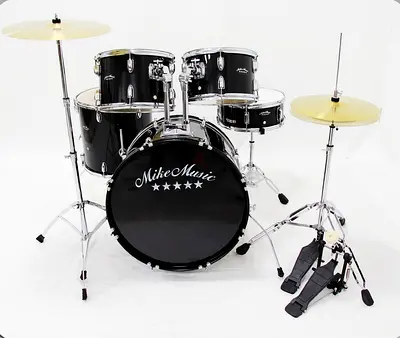 original MIKE MUSIC full Black Drum Set with sticks