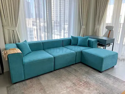Modular Turquoise Sofa (width/depth: 280 cm x 102 cm)