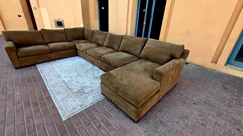 Crate and Barrel axis feather filled U shape sofa