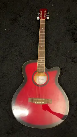 Acoustic Guitar in Red  Black Finish, New condition, 6 months old rarely used