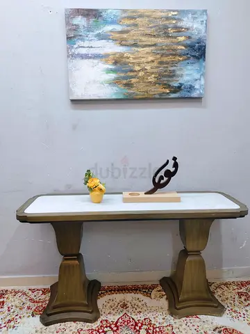 Elegant Console Table with Marble Top