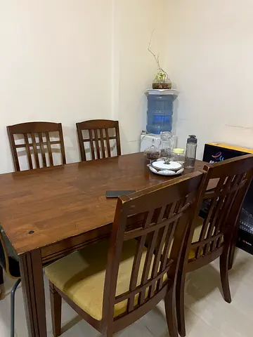 Wooden Dining Table with Chairs