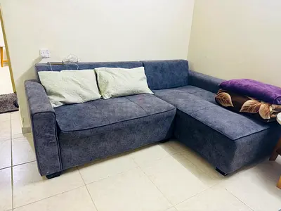 Sleek Grey Corner Sofa