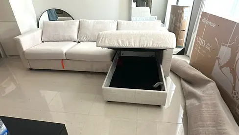 IKEA vimle L Shape Sofa Bed Beige Excellent Condition