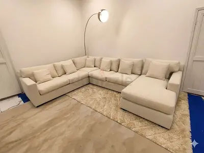 Crate and Barrel beige color Ushape Sofa