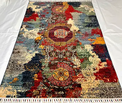 122 x 178 cm - Handmade Mamluk Wool Carpet Fine Quality