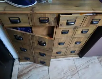 Wooden Storage Cabinet with Multiple Drawers