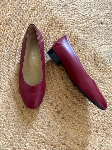 Italian red leather heels 38 /37.5