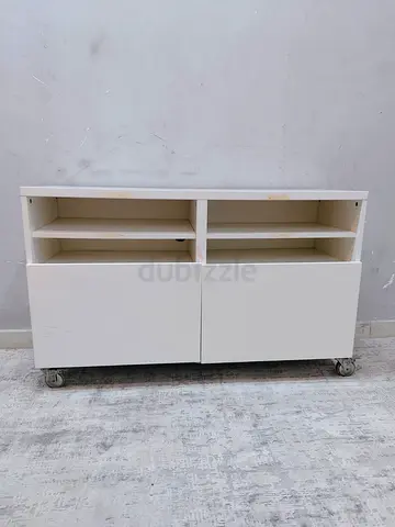 White Storage Unit with Wheels