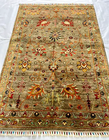 118 x 180 cm - Hand Knotted Floral Bidjar Wool Carpet