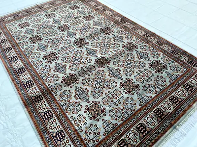 3x2 meters Handmade Bokhara Wool Carpet Grey Colour