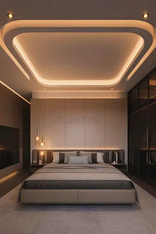 Modern elegant beautiful beige colour king size bed