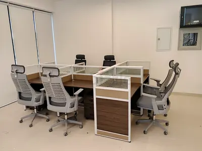 Modern Office Workstation with Ergonomic Chairs