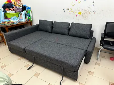 Sofa Bed Dark grey color Left  Right fitting Under seat storage Multi-purpose sofa bed Neat and cle