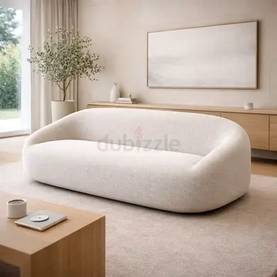 Modern Minimalist Sofa in Cream