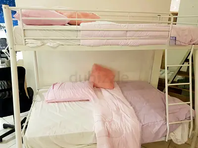 Bunk Bed with double bed bottom and single bed upper