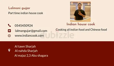Part time indian house cook available