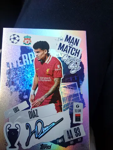 Luis Diaz Liverpool Man of the Match Trading Card
