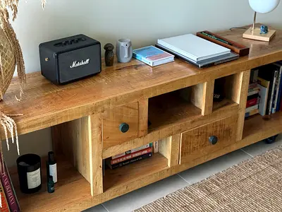 Hard wood TV unit/Bookcase