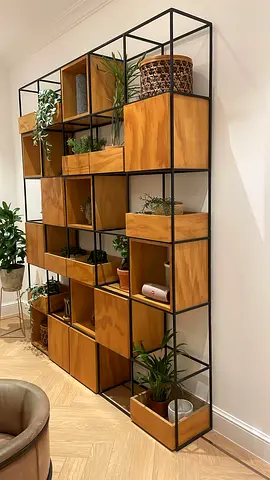 Modern Open Shelf Unit with Storage