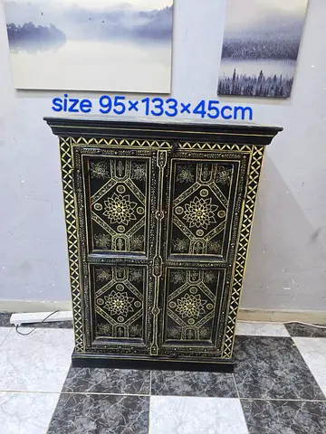 Vintage Wooden Cabinet with Intricate Design