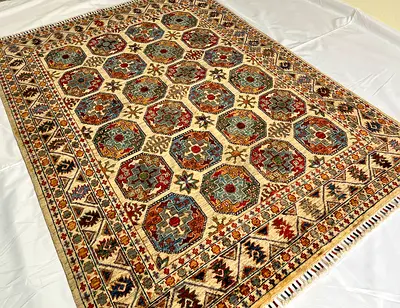 149 x 200 cm - Handmade Ersari Wool Carpet Fine Quality