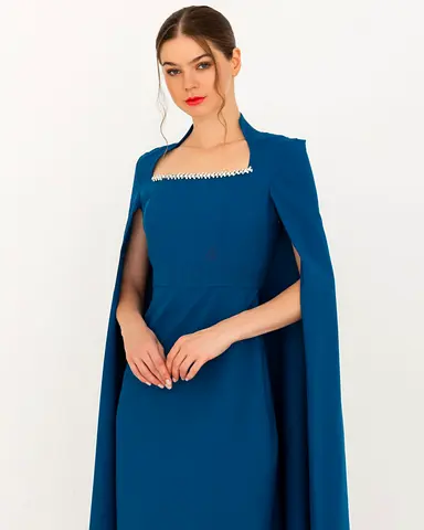 Elegant Evening Gown with Cape