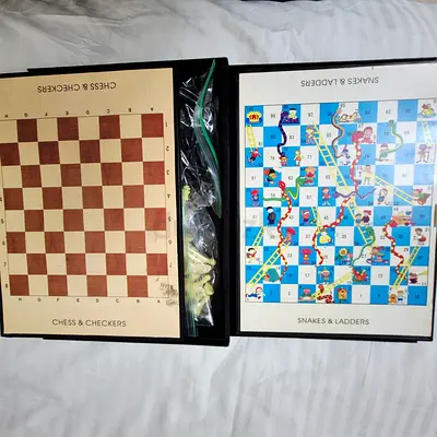 Chess and Checkers / Snakes and Ladders Game 2 Sets