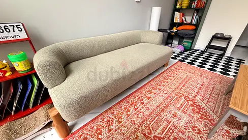 Curved Bouclé Designer Sofa | Cat-Friendly Fabric