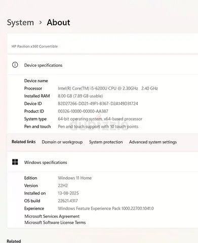 HP LAPTOP i5 - Windows 11 Home - Installed