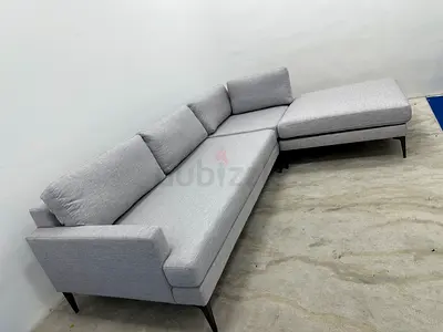 Excellent condition west elm sofa with footstool