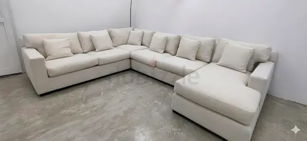 Crate And Barrel beige Color Ushape Sofa