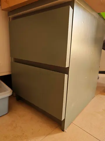IKEA drawer MALM Chest of 2 drawers, green, 40x55 cm