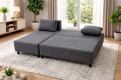 Modular Design The sofa has separate movable sections. You can rearrange the pieces to change the la