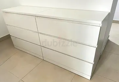 Modern White Six-Drawer Dresser