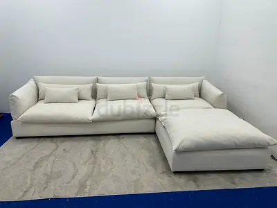 Same like new condition Marina home beige color lshape sofa