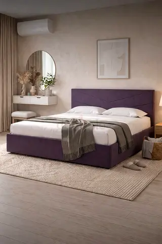 Stylish Purple Brand New Queen size bed storage family bed double bed Queen bed mattress good qualit