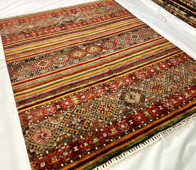 150 x 200 cm - Handmade Khorjin Multicolor Wool Carpet Fine Quality