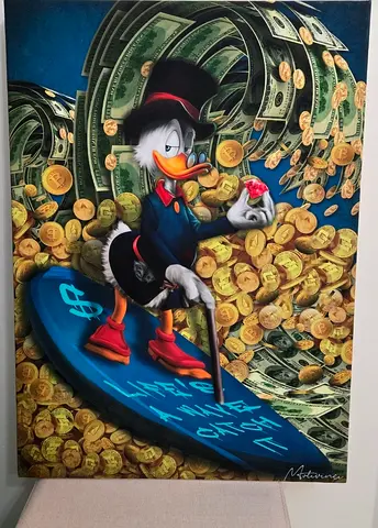 2 pieces - Scrooge McDuck  Forward Turtle Painting Artwork