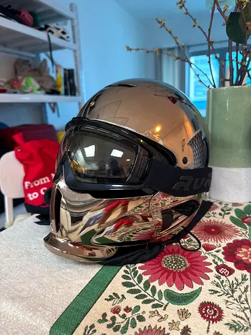 Reflective Ski Helmet with Goggles