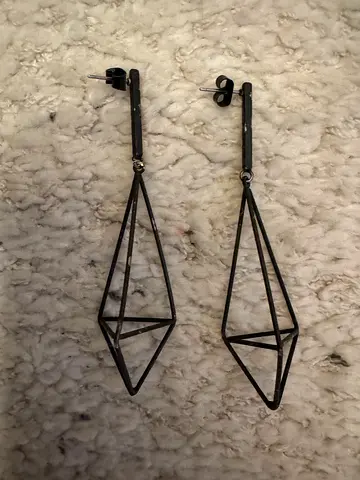 Geometric Black Dangle Earrings