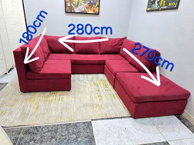 Corner Sofa in Rich Burgundy Color