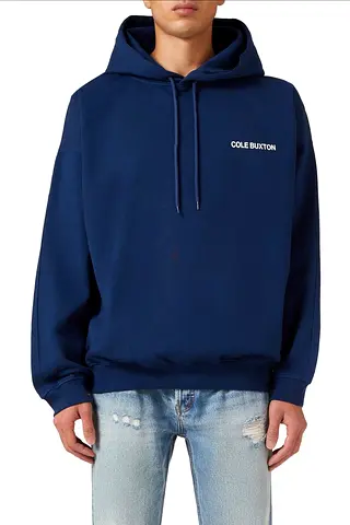 Cole buxton Logo hoodie in cotton fleece