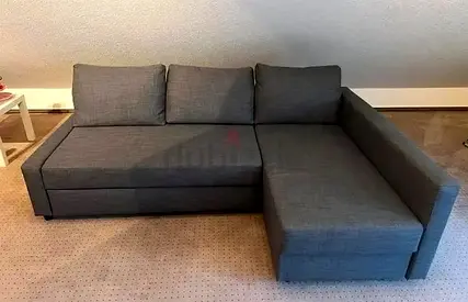 Compact L-Shaped Sofa in Grey