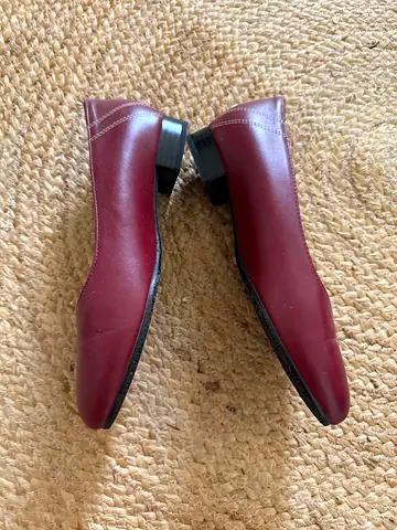 Italian red leather heels 38 /37.5