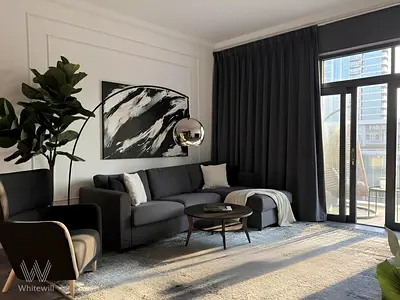 Fully Furnished 1BR + Study with Lake View